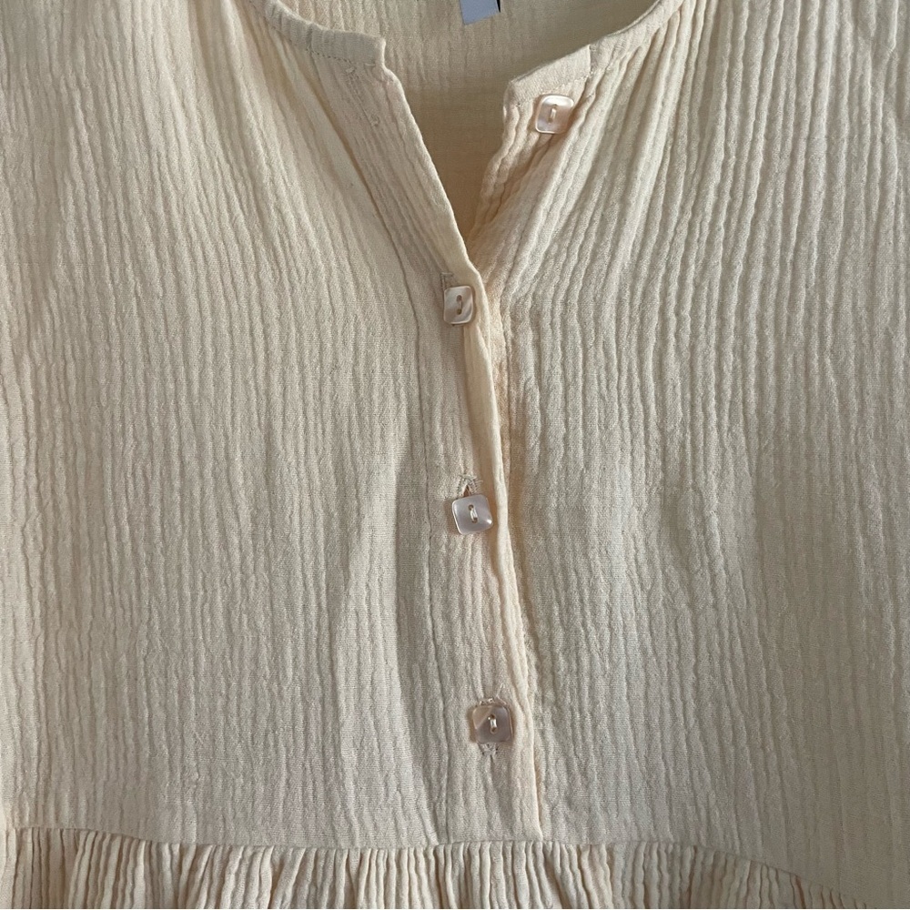 Rachel Pally Rocio gauze cream color babydoll dress 20715 - Picture 4 of 9